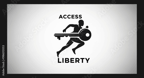 Accessing Freedom: The Symbolism of Key and Running Figure and Conceptual Graphic