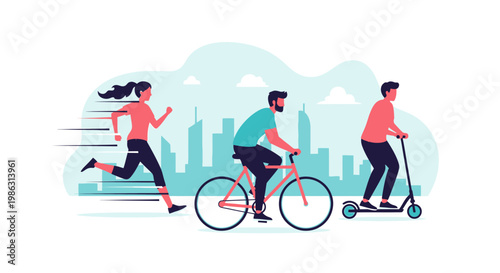 Active Urban Lifestyles Diverse Recreational Pursuits In Cityscapes