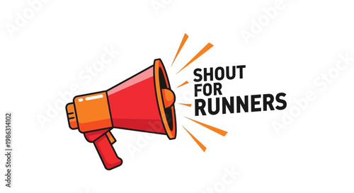 Advertising Shout-Out for Runners Conceptual Design Illustrating Running, Sport, and Announcement