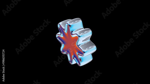 Chrome Retro Futuristic Star Y2K