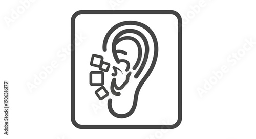 Abstract Ear Icon with Geometric Shapes