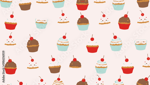 A delightful assortment of colorful and decorative cupcakes featuring whimsical designs and various toppings set against a soft pastel background to charm any viewer.