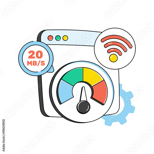 Modern design icon of internet speed optimization 