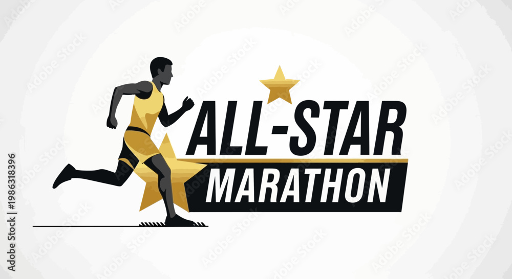 Fototapeta premium All-Star Marathon: A Dynamic Illustration of Running and Athletic Competition