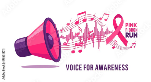 Amplified Pink Ribbon Awareness: A Call For Action Through Run and Musical Notes