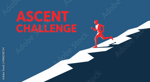 An Image Depicting a Runner Ascending a Mountain, Illustrating Perseverance and Drive