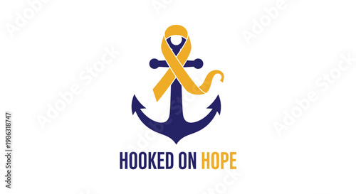 Anchor and Ribbon Symbolizing Hope and Awareness with Symbolic Imagery for Support