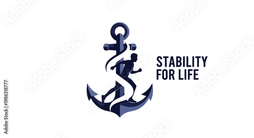 Anchor Fitness Symbol Stability For Life Motivational Concept