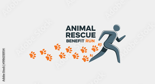 Animal Rescue Benefit Run: A Dynamic Logo Depicting Compassion and Active Support