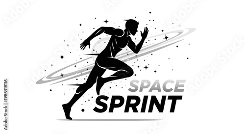 Astronaut Sprinting Through Celestial Space, Representing Speed in a Futuristic Concept