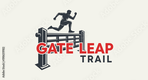 Athlete Jumping Over A Gate on A Trail Depicting Endurance, Athleticism, and Challenge