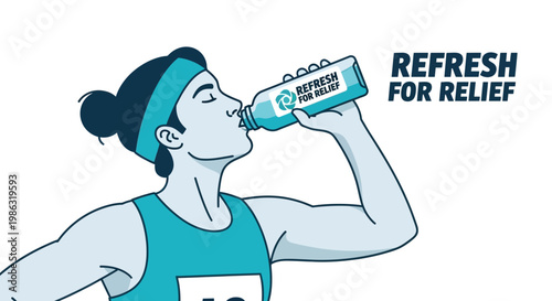 Athlete Refreshes With Hydration Beverage For Physical Recovery And Rejuvenation