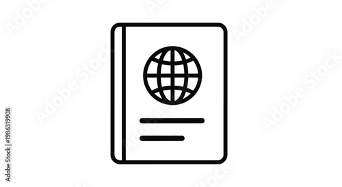 Simple vector illustration of a travel passport icon, perfect for global journey and identification graphic design needs.