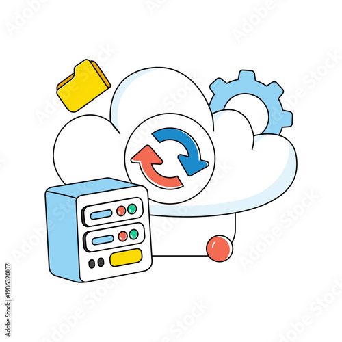 Premier download icon of cloud data management 