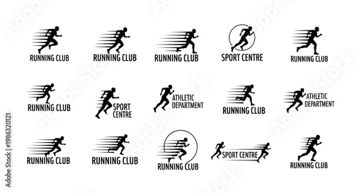Athletic Logos for Sport Clubs, Running Clubs, and Fitness Centers with Dynamic Elements