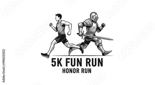 Athletic Knightly Duel And Modern Runner Competition