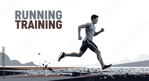 Athletic Runner Engaged In Intense Training Session