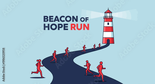 Beacon Of Hope Run Abstract Artistic Representation Of A Spiritual Journey