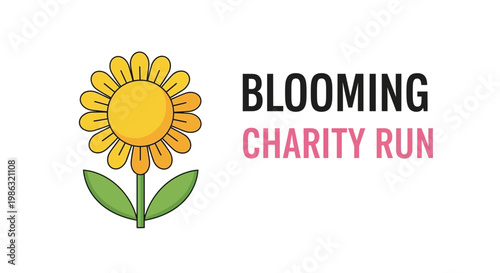 Bright Sunflower Symbolizing a Blooming Charity Run Event