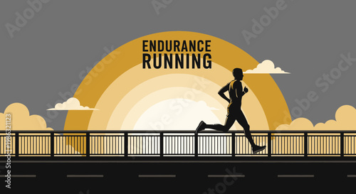 Athletic Runner Pushing Limits At Sunrise Inspiring Endurance Journey