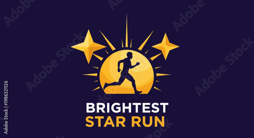 Brightest Star Run logo design to promote a sports event or marathon race