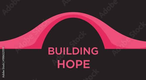 Building Hope Abstract Pink Arch Against Dark Background Concept Art