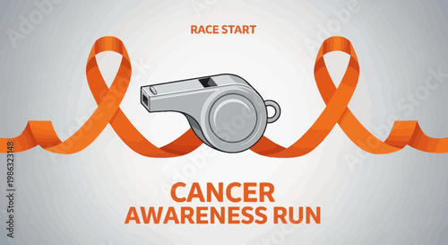 Cancer Awareness Race: Symbolizing Hope, Whistle and Ribbon, Inspiring Support and Community