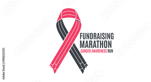 Cancer Awareness Fundraising Marathon Graphic Design For Event Illustration Concept