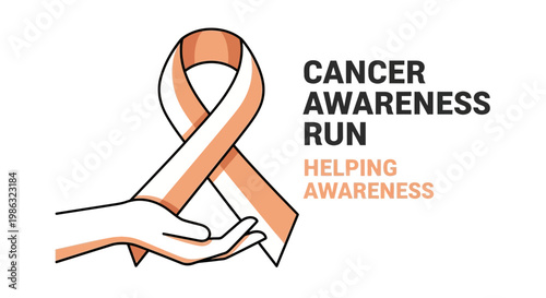 Cancer Awareness Ribbon Held In Hand Symbolizes Hope And Support For The Cause