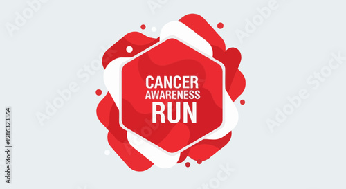 Cancer Awareness Run Design Element For Fundraising Campaigns Modern And Meaningful Concept