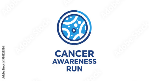 Cancer Awareness Run Logo Emphasizing Hope Support And Community Solidarity For Fight