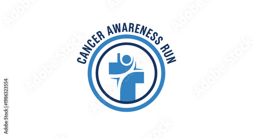 Cancer Awareness Run Logo Featuring Symbolic Imagery of Hope and Support