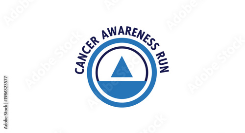Cancer Awareness Run Logo on White, Illustrating A Fundraiser and Promoting Well-being