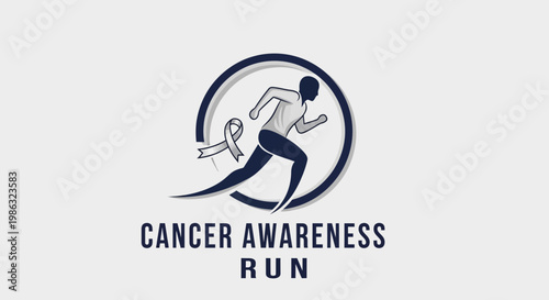 Cancer Awareness Run Logo Silhouette: Symbolizing Hope, Strength, and Commitment to Fight