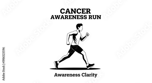 Cancer Awareness Run Marathon For A Cause Athletic Movement Graphic