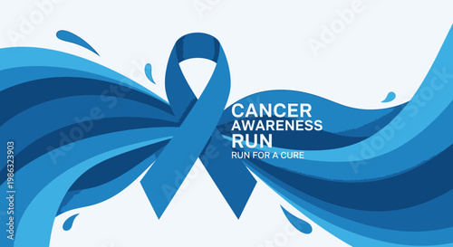 Cancer Awareness Run Promoting Hope, Support, and Solidarity with a Blue Ribbon