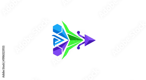 Colorful abstract arrow logo symbol.