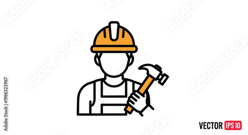 Construction worker with a hammer.