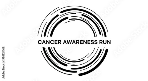 Cancer Awareness Run Symbol Creative Design Vector Illustration For Prevention And Events