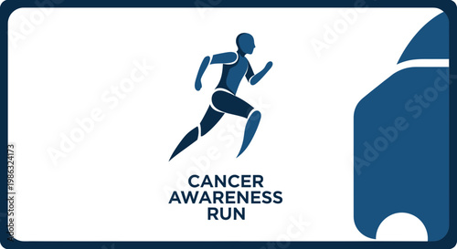 Cancer Awareness Run Symbol Depicting a Person Running for Hope Against The Illness