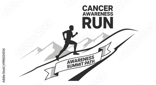 Cancer Awareness Run Symbolizing Perseverance And A Journey Towards A Cure For The Ill