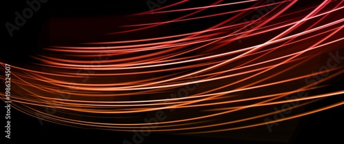 abstract background with flowing curved lines and orange and pink gradient