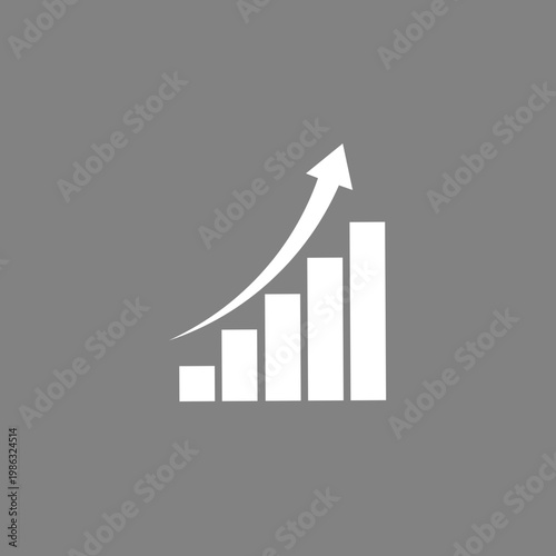 Growth chart icon business analytics graph up arrow vector