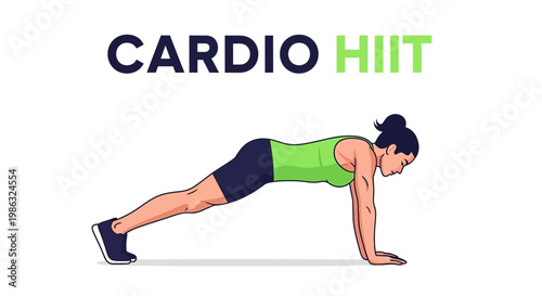Cardio HIIT Training Dynamic Fitness Exercise Illustration