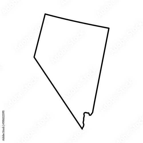 Nevada state of United States line vector contour outline of border