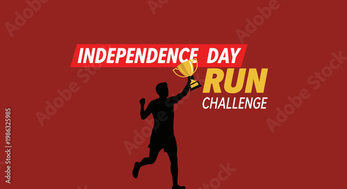 Celebrate Victory With Independence Day Run Championship Trophy Graphic