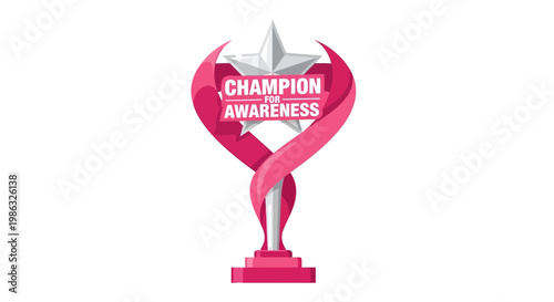 Champion for Awareness Trophy Symbolizing Hope and Advocacy
