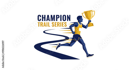Champion Trail Series: A Dynamic Illustration of Athletic Triumph and Victory Celebration