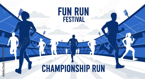 Championship Race: A Dynamic Illustration of the Fun Run Festival, A Sporting Event