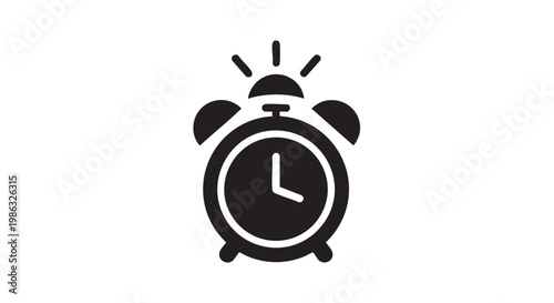 Retro funny alarm clock isolated on a white background showing time with classic vintage design